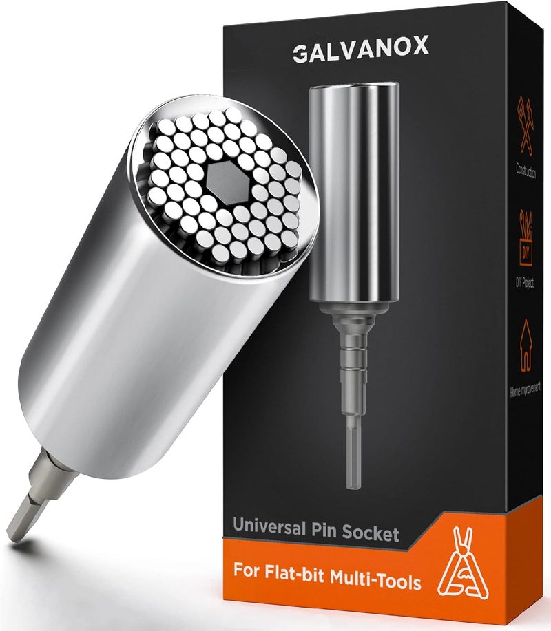 GALVANOX Universal Socket Adapter Compatible with Leatherman Flat Bit System - Skeletool, Surge, MUT, Wave Plus and Signal Multitool Kit Set (Multi-Tool Accessories) - Image 1